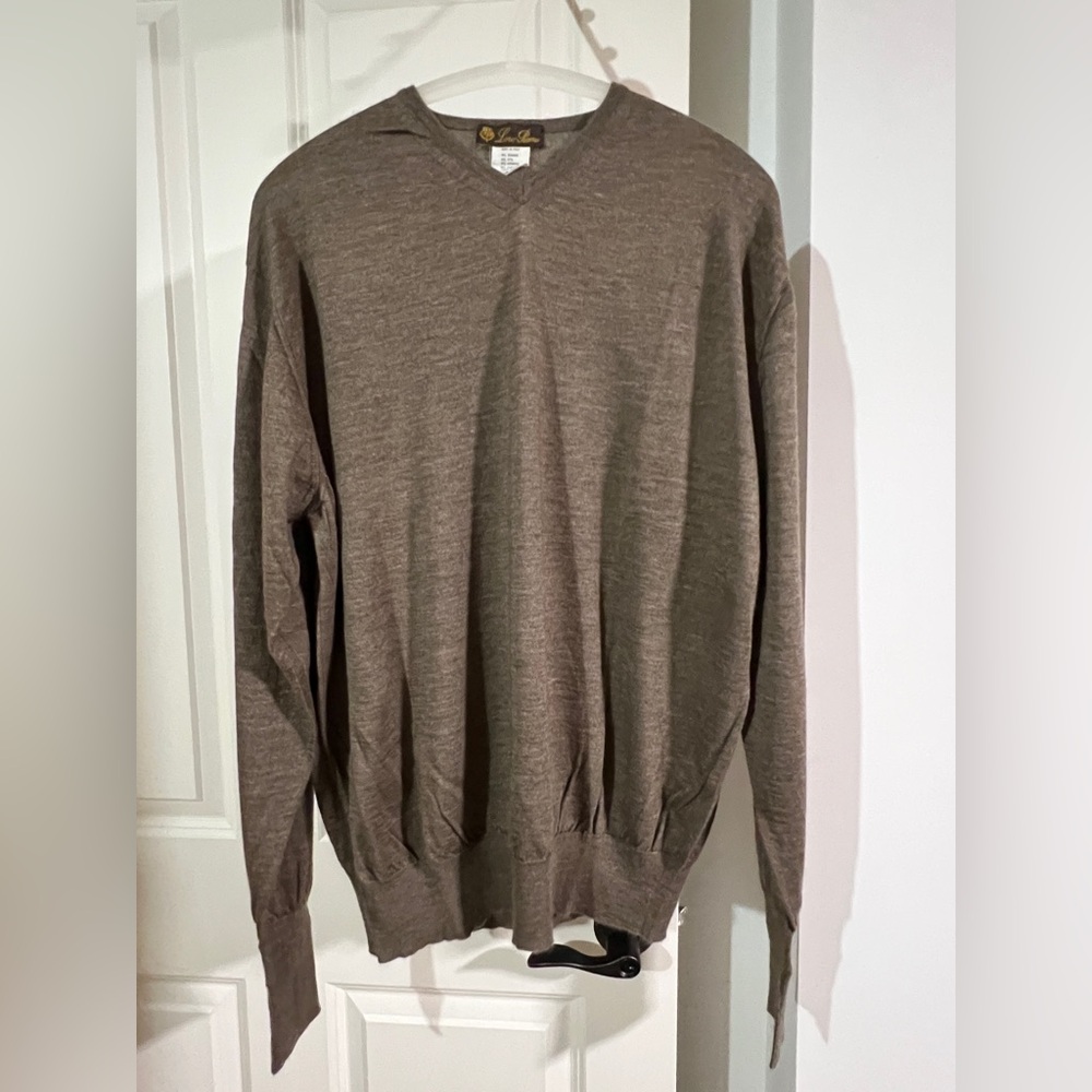 Loro Piana Men's Brown Cashmere/Silk Sweater